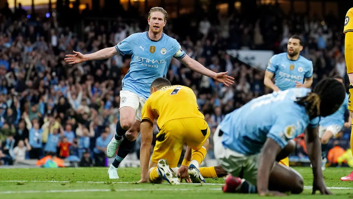 Kevin De Bruyne's goal brings Manchester City one step closer to securing a spot in the Champions League